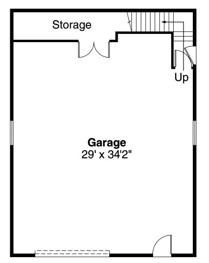 Garage Plan 69766 - 1 Car Garage Apartment First Level Plan