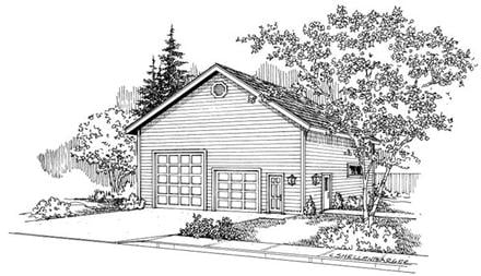 Garage Plan 69767 - 5 Car Garage Elevation