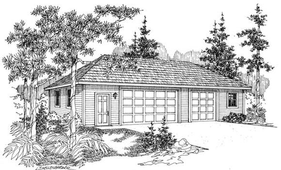 Garage Plan 69769 - 3 Car Garage Elevation