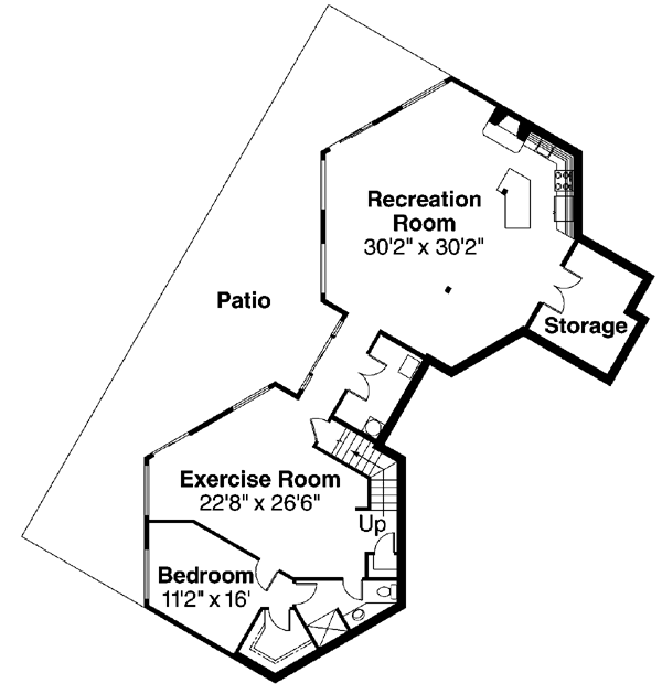 Contemporary Ranch Lower Level of Plan 69770