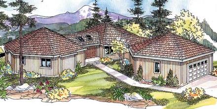 Contemporary Ranch Elevation of Plan 69770