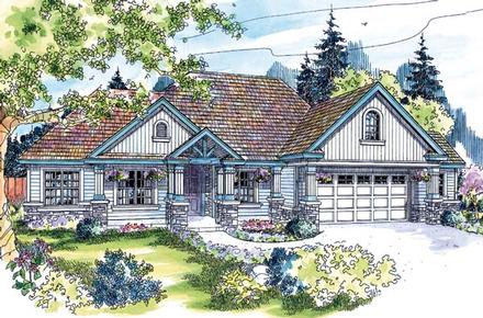 Contemporary European Ranch Elevation of Plan 69771