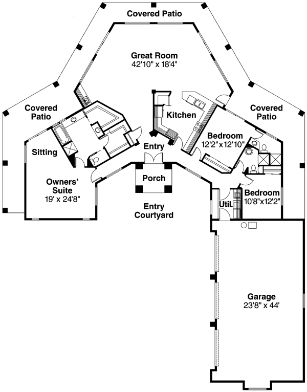 Mediterranean Santa Fe Southwest Level One of Plan 69773