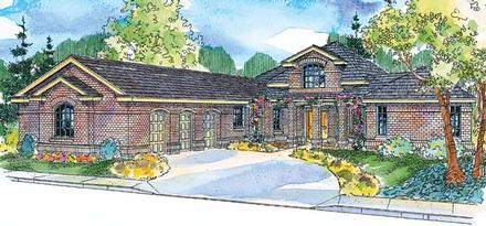 European Ranch Traditional Elevation of Plan 69774