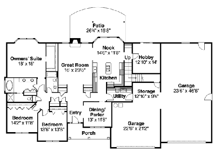 House Plan 69778 First Level Plan