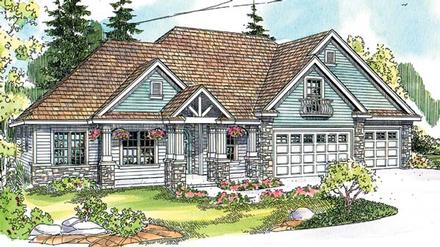 Contemporary Country Craftsman Traditional Elevation of Plan 69779
