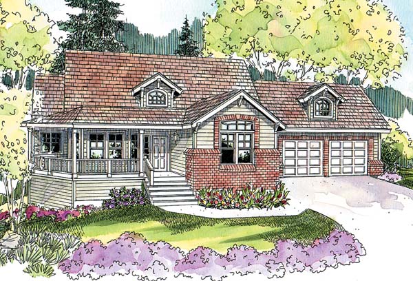Country, Craftsman, Traditional Plan with 2197 Sq. Ft., 3 Bedrooms, 3 Bathrooms, 2 Car Garage Elevation
