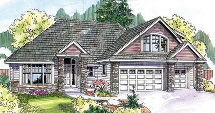 Contemporary Country One-Story Elevation of Plan 69785