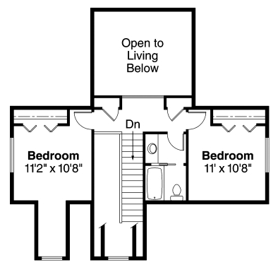 Contemporary Country Farmhouse Level Two of Plan 69788