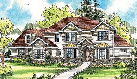 Craftsman European Elevation of Plan 69789