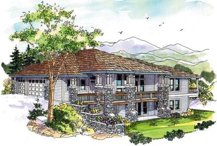 Contemporary Craftsman Florida One-Story Elevation of Plan 69791