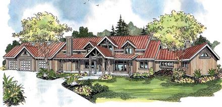 Contemporary Country Craftsman Elevation of Plan 69795