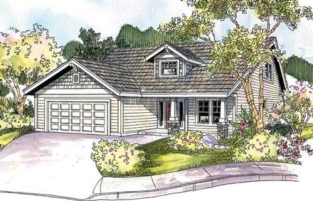 Bungalow Contemporary Country Craftsman Elevation of Plan 69796