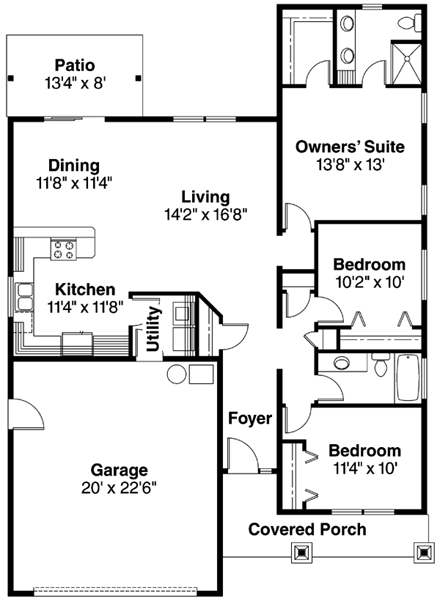 House Plan 69797 First Level Plan