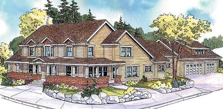 Country Craftsman Farmhouse Elevation of Plan 69798