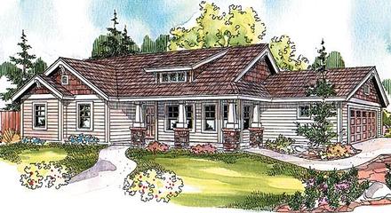 Bungalow Country Craftsman One-Story Ranch Elevation of Plan 69799