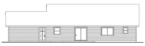 Bungalow Country Craftsman One-Story Ranch Rear Elevation of Plan 69799