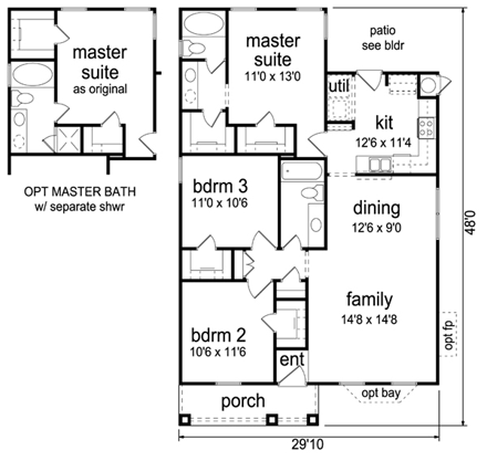 House Plan 69908 First Level Plan