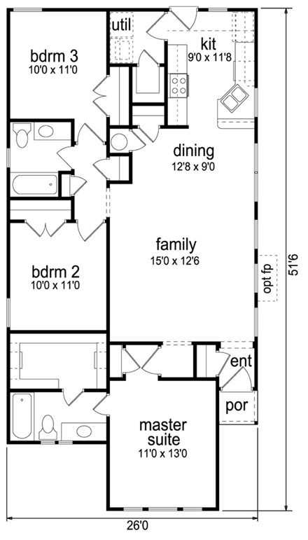 House Plan 69909 First Level Plan