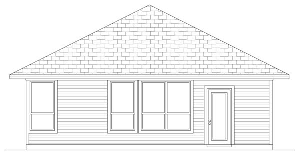 Craftsman Rear Elevation of Plan 69911