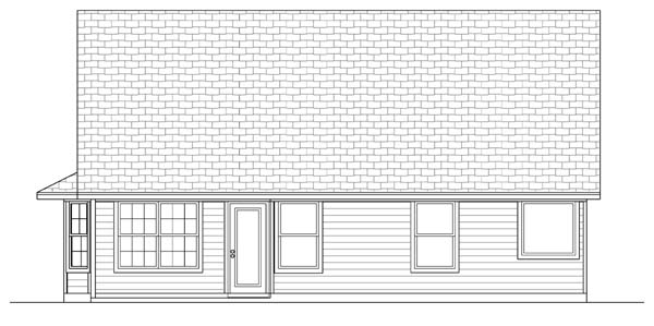 Craftsman Rear Elevation of Plan 69912