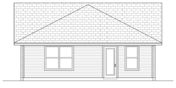 Craftsman Rear Elevation of Plan 69913