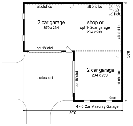 Garage Plan 69917 - 5 Car Garage First Level Plan