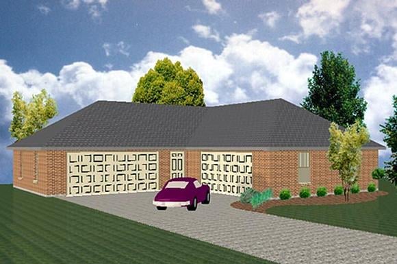 Garage Plan 69917 - 5 Car Garage Elevation