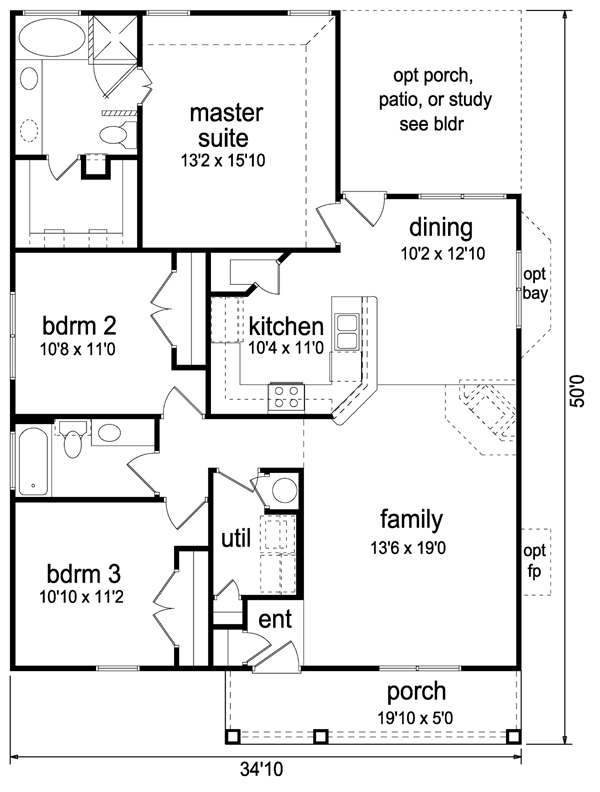 Cottage Craftsman Level One of Plan 69922