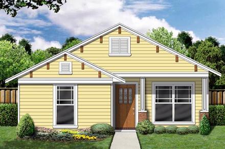 Cottage Craftsman Elevation of Plan 69923