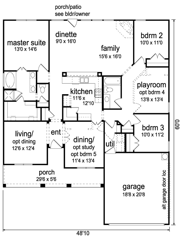 Craftsman Tudor Level One of Plan 69925