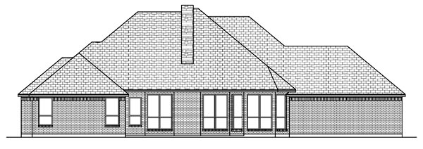 Traditional Rear Elevation of Plan 69930