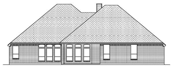 Traditional Rear Elevation of Plan 69931