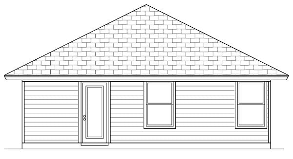 Cottage Craftsman Rear Elevation of Plan 69937