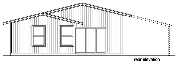 Contemporary Rear Elevation of Plan 69939