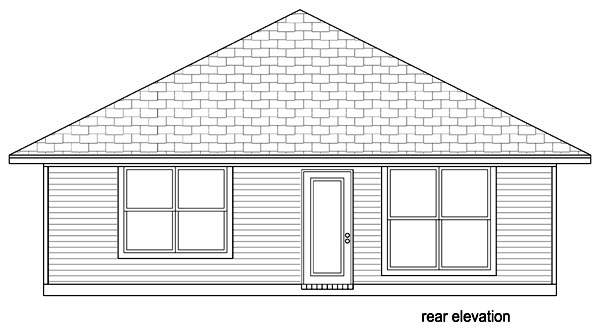 Cottage Craftsman Rear Elevation of Plan 69940