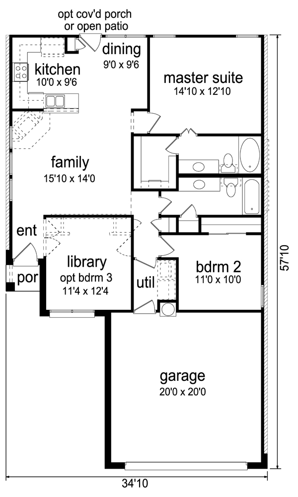 Contemporary Cottage Level One of Plan 69941