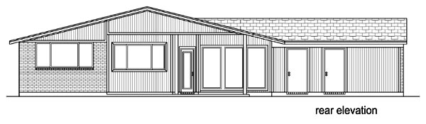 Contemporary Rear Elevation of Plan 69942