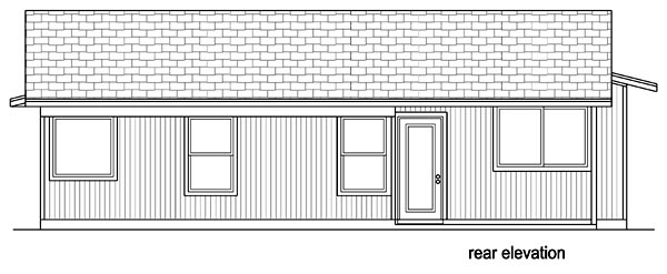 Contemporary Rear Elevation of Plan 69943