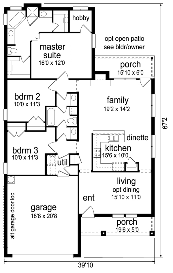 Cottage Craftsman Level One of Plan 69946