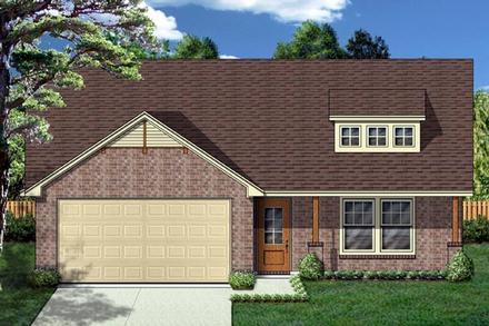 Cottage Craftsman Elevation of Plan 69946