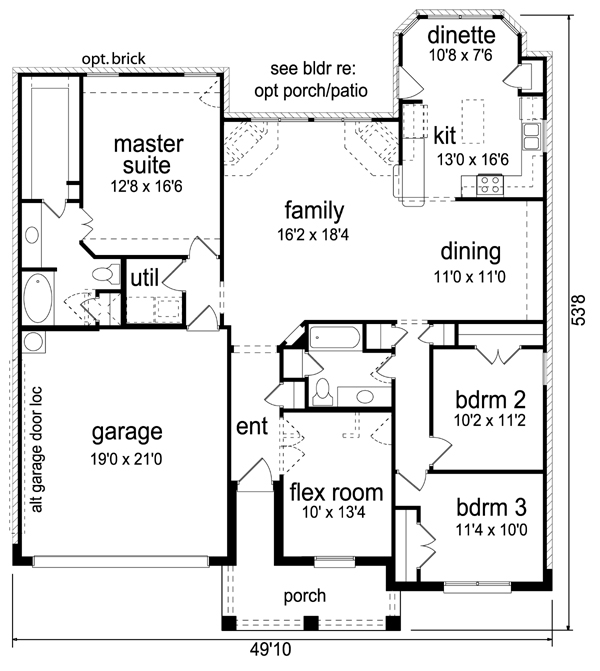 European Traditional Tudor Level One of Plan 69947