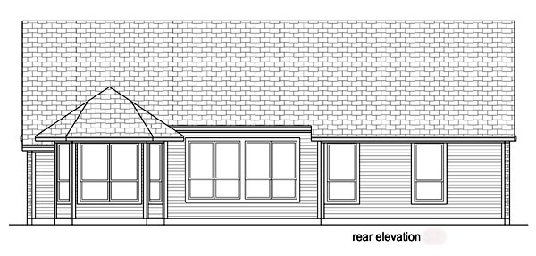 European Traditional Tudor Rear Elevation of Plan 69947