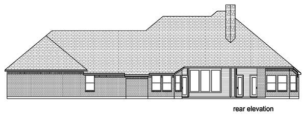 European Traditional Rear Elevation of Plan 69950