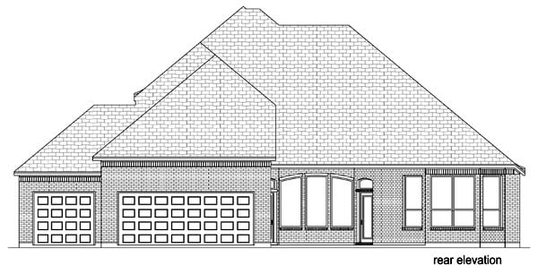 Traditional Rear Elevation of Plan 69951