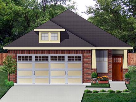 Cottage Craftsman Traditional Elevation of Plan 69956