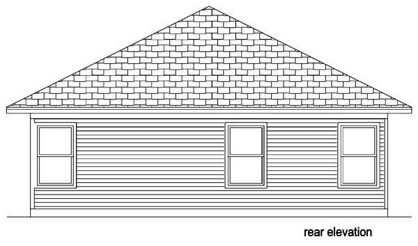 Cottage Traditional Rear Elevation of Plan 69959