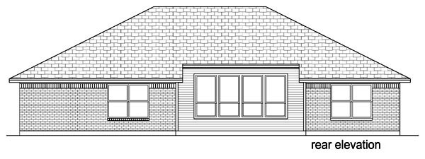 Traditional Rear Elevation of Plan 69967
