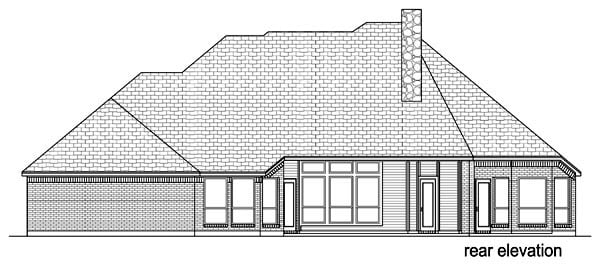 Traditional Rear Elevation of Plan 69975