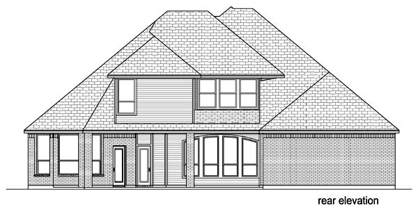 Traditional Rear Elevation of Plan 69978